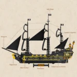 Black Pearl Pirate Ship  building blocks FC6010 - Image 9